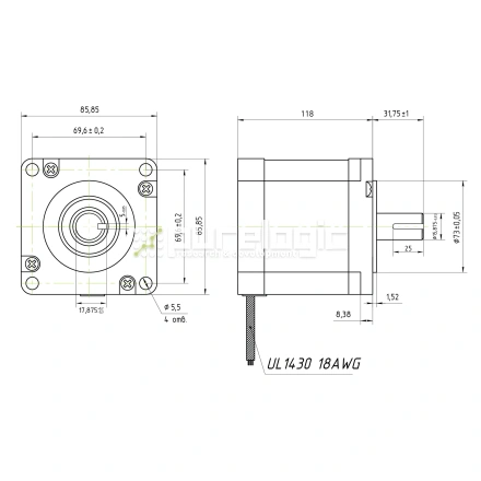 Двигатель шаговый FL86STH118-4208A фото