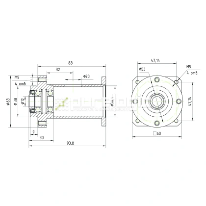 Опора винта с фланцем PLM57-12 фото