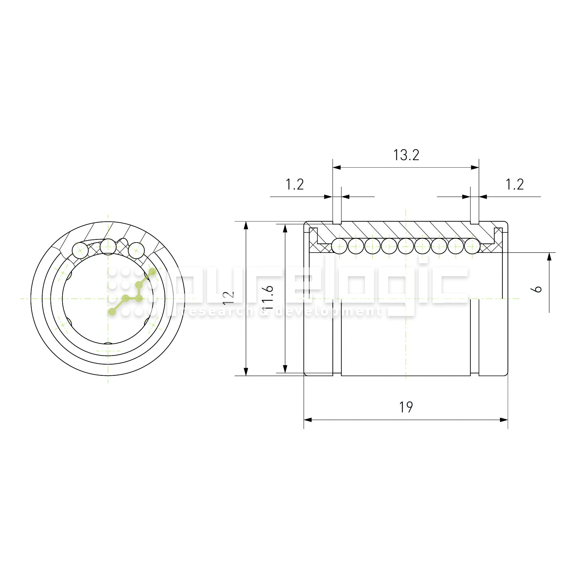 Втулка шариковая LM6 117 Втулка шариковая LM6 фото
