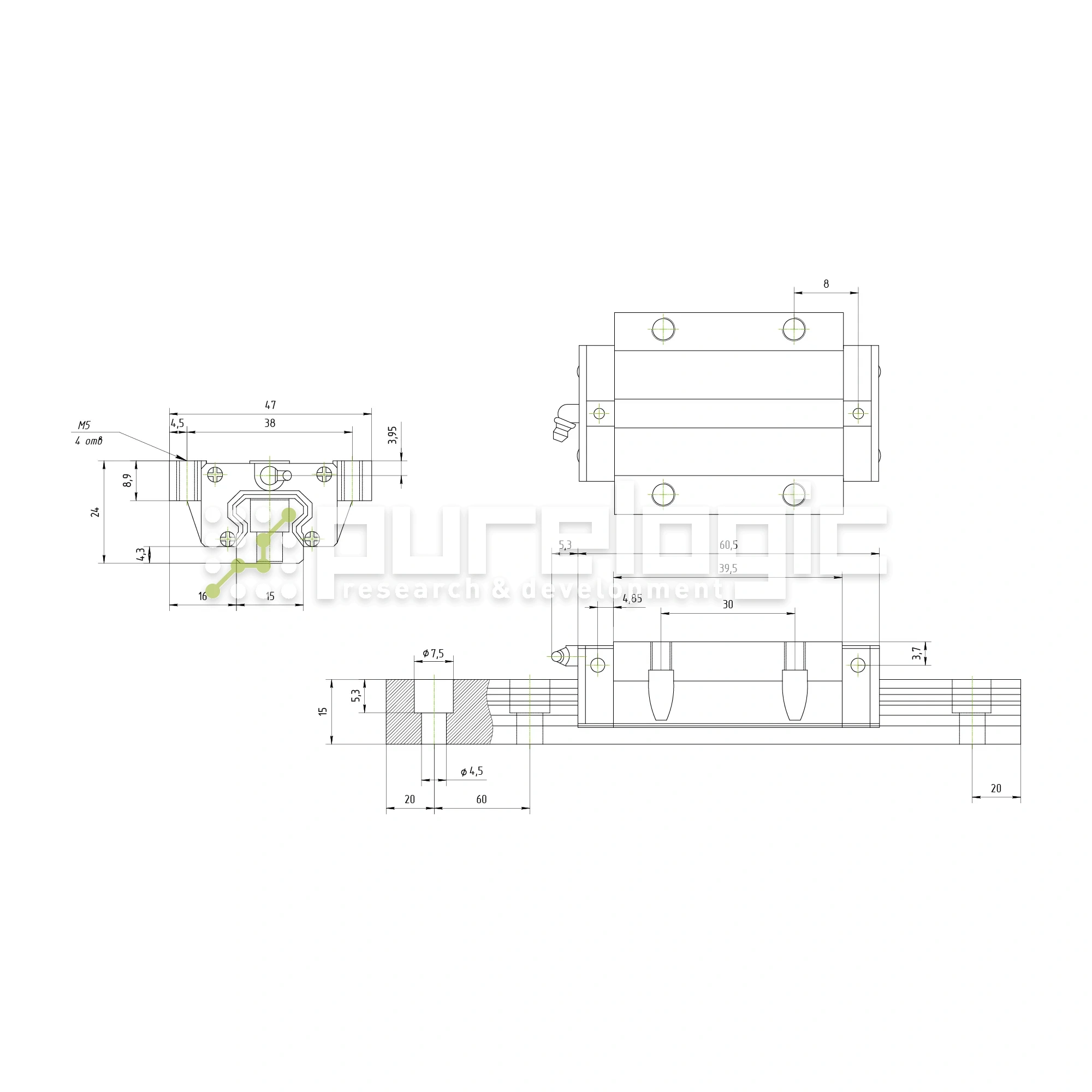 Модуль опорный HSAC GHW15CC 2 055 Модуль опорный HSAC GHW15CC фото