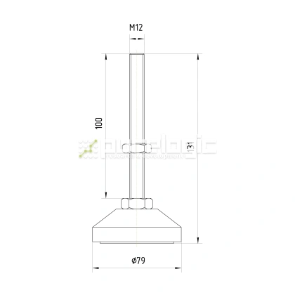 Виброопора DJG80-M12*100 1 250 Виброопора DJG80-M12*100 фото