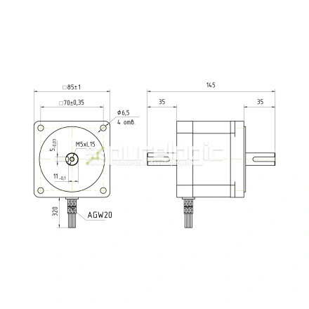 Двигатель шаговый PL86HD75-D14K фото