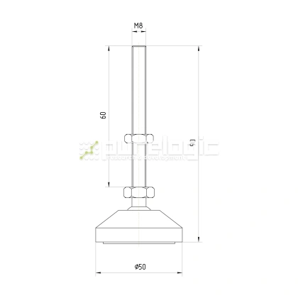 Виброопора M8x60-50R 158 Виброопора M8x60-50R фото