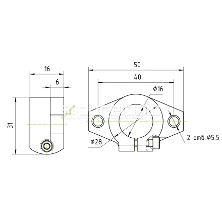 Держатель вала SHF16 фото