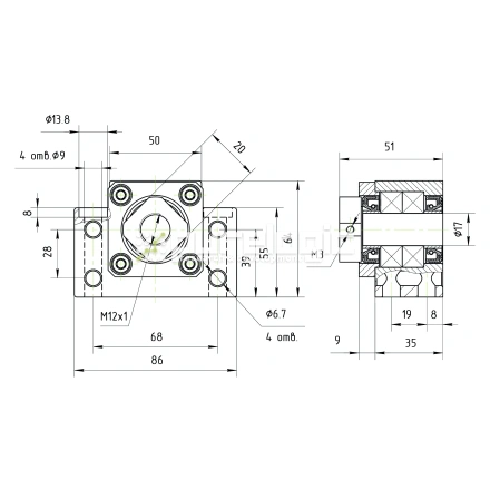 Опора ШВП подшипниковая BK17-C5 фото