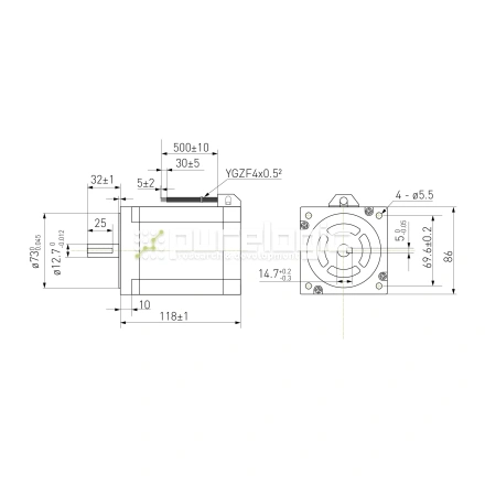 Двигатель шаговый биполярный 86CM85 фото