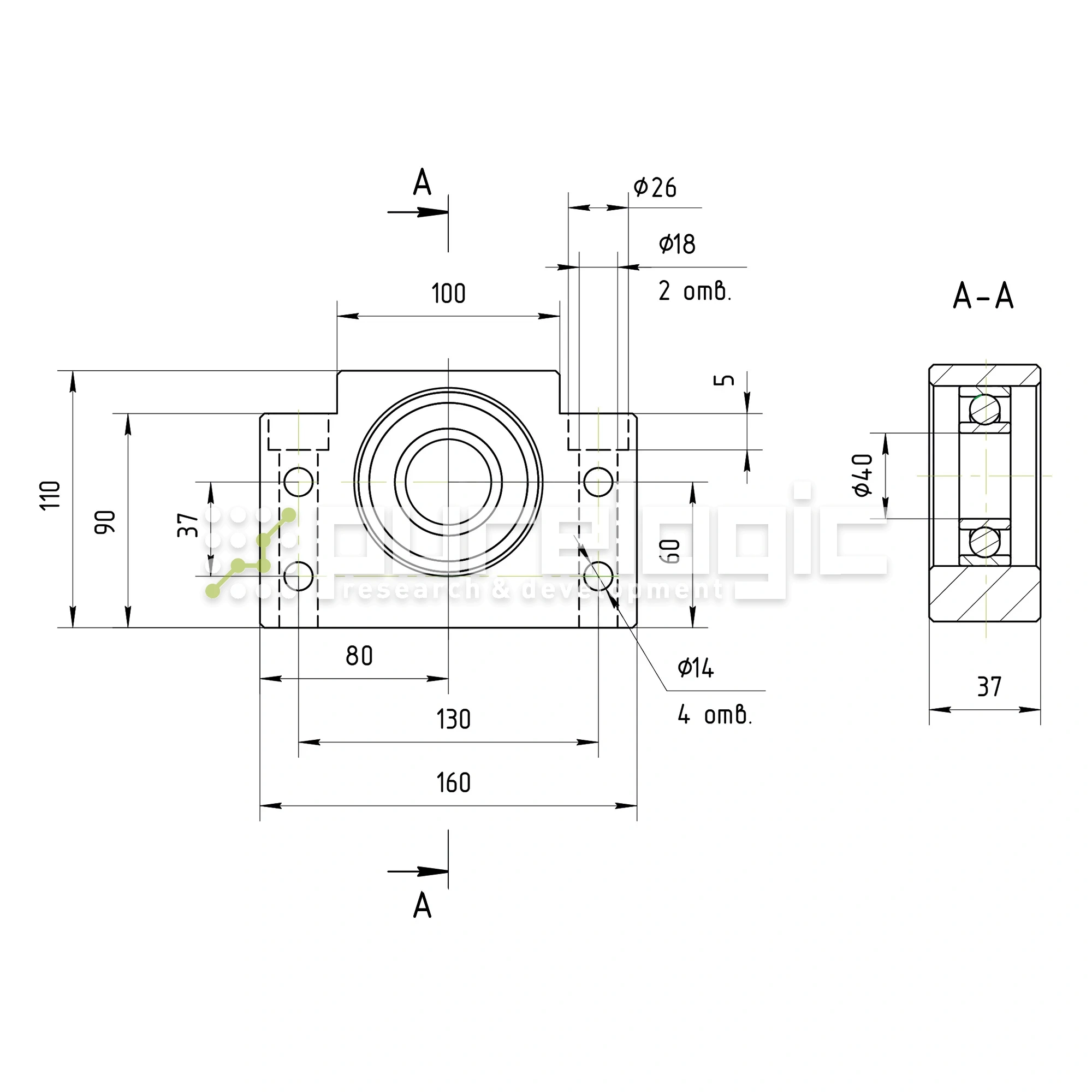 Опора ШВП Hiwin BF40-C5 18 921 Опора ШВП Hiwin BF40-C5 фото