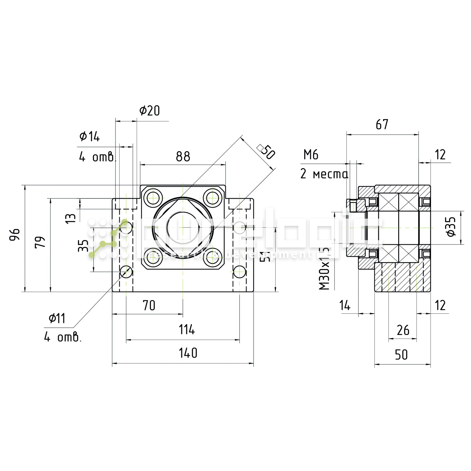 Опора ШВП Hiwin BK35-C5 33 204 Опора ШВП Hiwin BK35-C5 фото