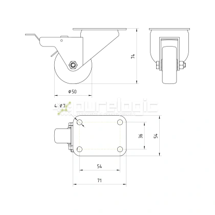 Колесная опора BJLS-50 фото