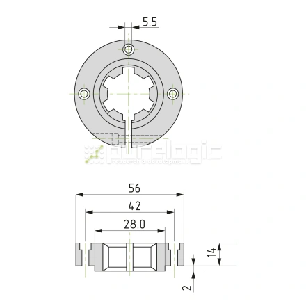 Опора шлицевого вала SH-18x22 фото