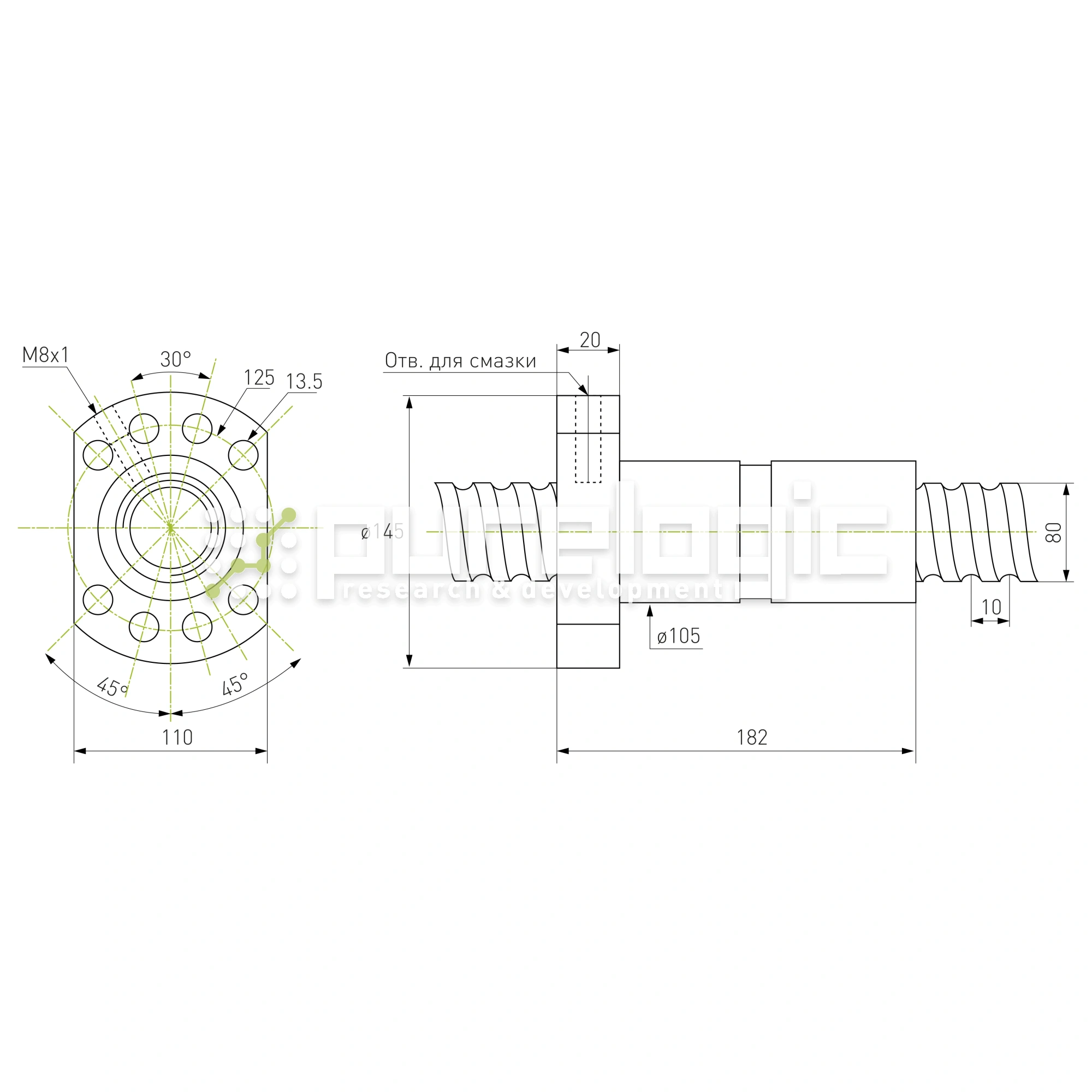 Гайка ШВП DFU8010 61 294 Гайка ШВП DFU8010 фото