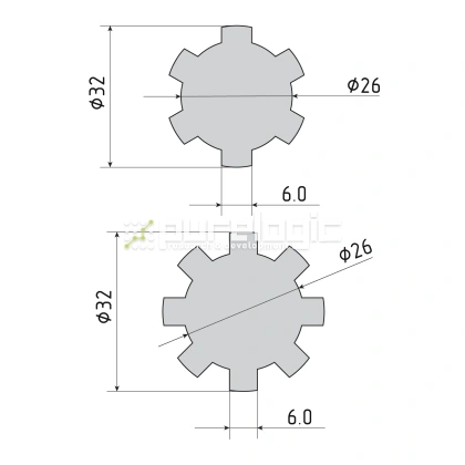 Шлицевой вал SS-26x32 фото