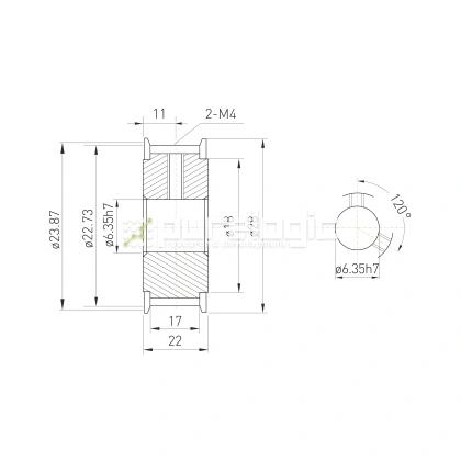 Шкив зубчатый BSY-15-5M-15-A-P6.35 фото
