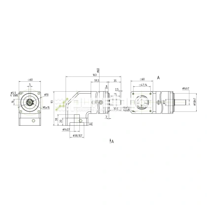 Редуктор планетарный угловой 57WPLF15K-14S фото