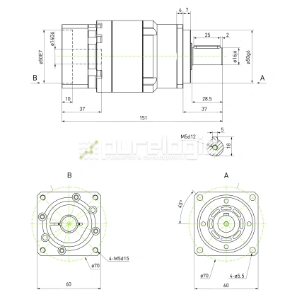 Редуктор планетарный прецизионный 60VRB15K-S16-P0 фото