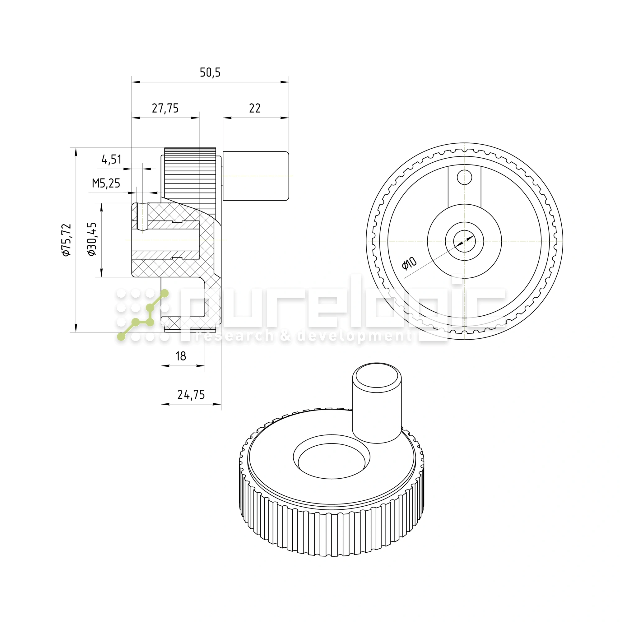 Маховик управления 100315B-60*M10 601 Маховик управления 100315B-60*M10 фото