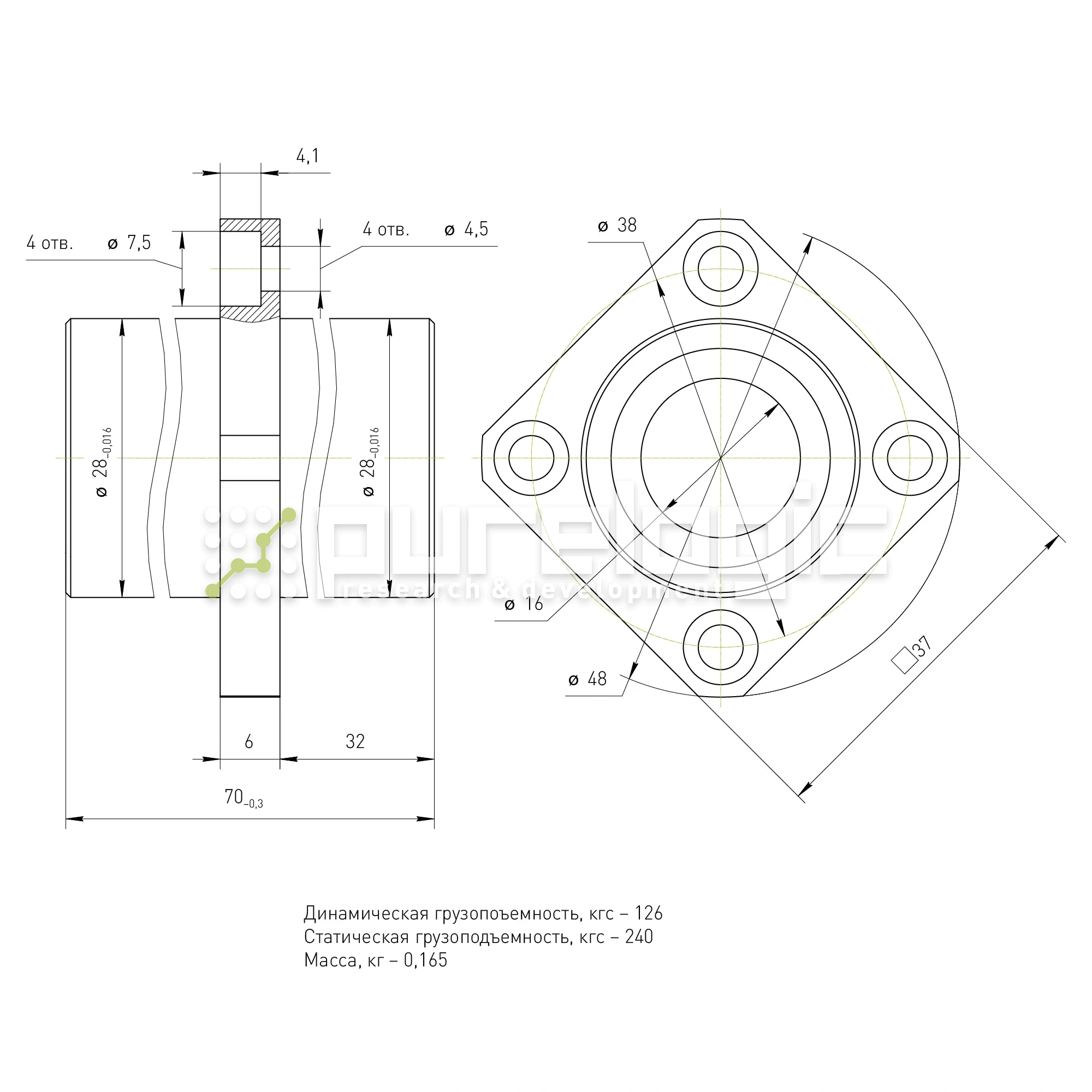 Втулка шариковая с фланцем LMKC16L фото