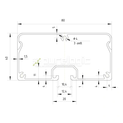 Алюминиевый кабель-канал ZXH4080 1 703 Алюминиевый кабель-канал ZXH4080 фото