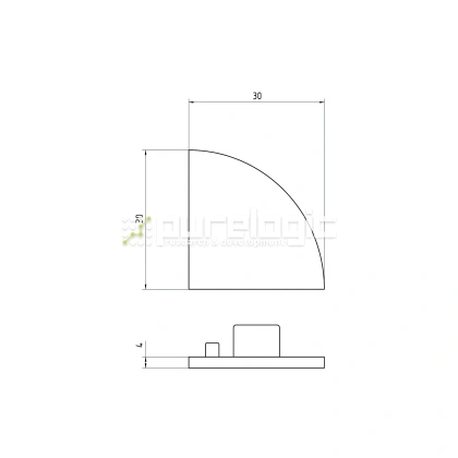 Пластиковая торцевая заглушка 3030RG 19 Пластиковая торцевая заглушка 3030RG фото