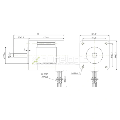 Двигатель шаговый PL39H47-D5 фото