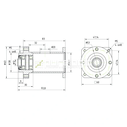 Опора винта с фланцем PLM57-12 фото