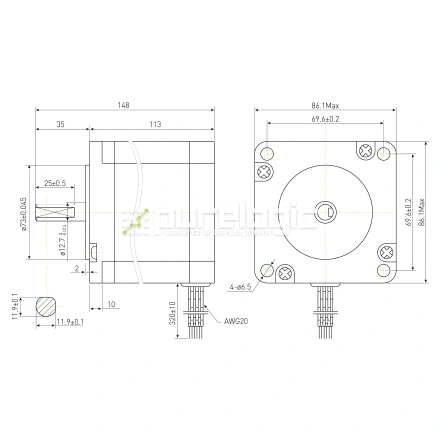 Двигатель шаговый PL86H113-D12.7 фото