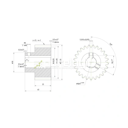 Шестерня косозубая GH2-T25D16 1 331 Шестерня косозубая GH2-T25D16 фото
