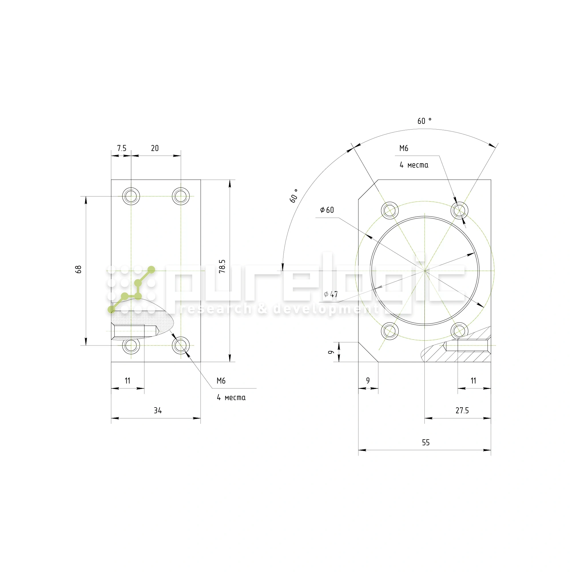 Держатель гайки ШВП BSG2525 918 Держатель гайки ШВП BSG2525 фото
