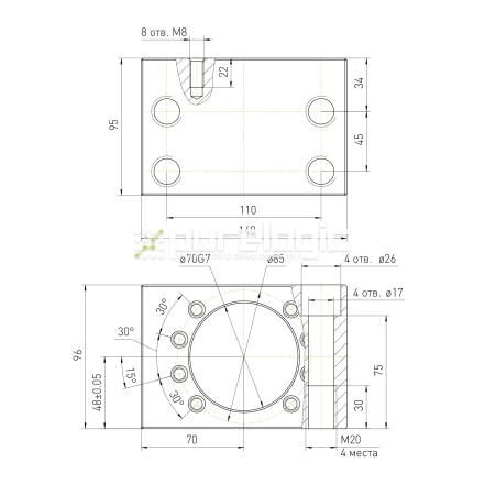 Держатель гайки ШВП MGD40-01 фото