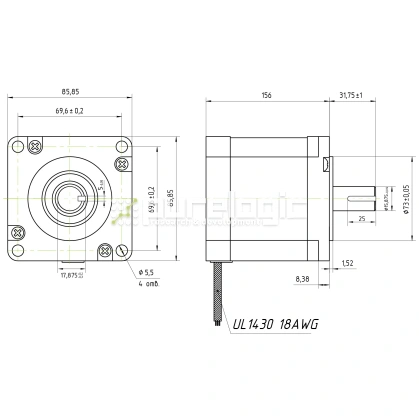Двигатель шаговый FL86STH156-6204A фото