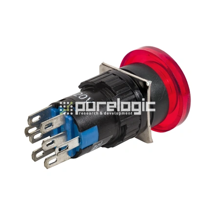 Кнопка на блок с подсветкой AD16-22MD-220V-RED фото