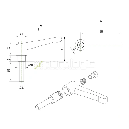 Рычаг зажимной 100114-50*M6*20 фото