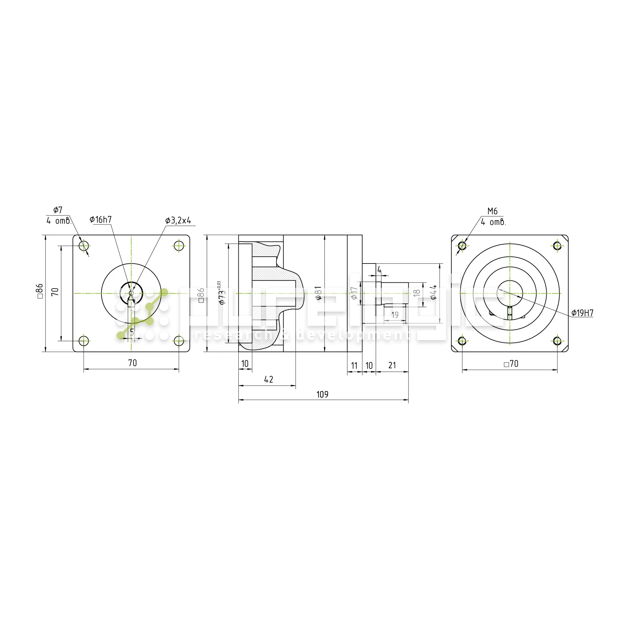 Редуктор планетарный 86PX6K-19S 10 796 Редуктор планетарный 86PX6K-19S фото