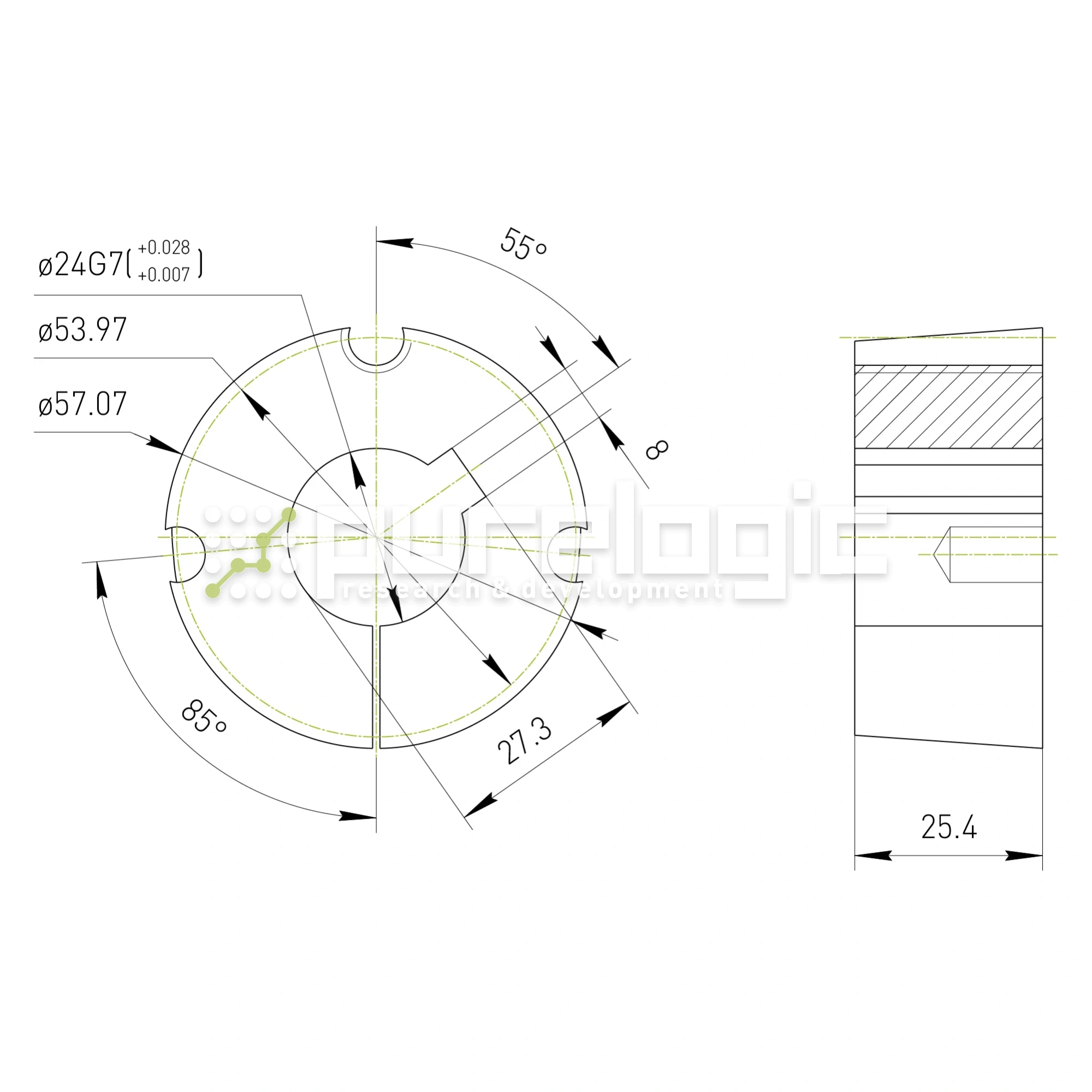 Втулка тапербуш 1610-24 477 Втулка тапербуш 1610-24 фото