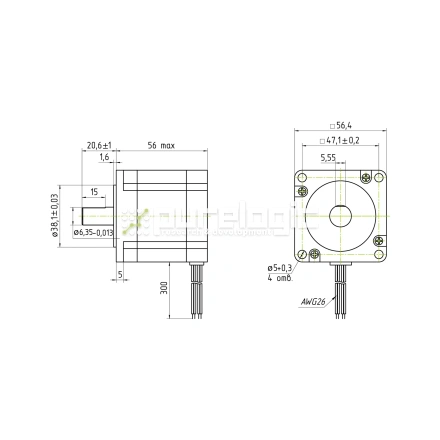 Двигатель шаговый трехфазный 573S09 фото