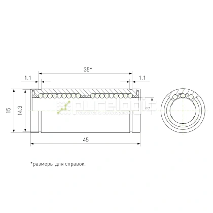 Втулка шариковая LM8L-UU фото