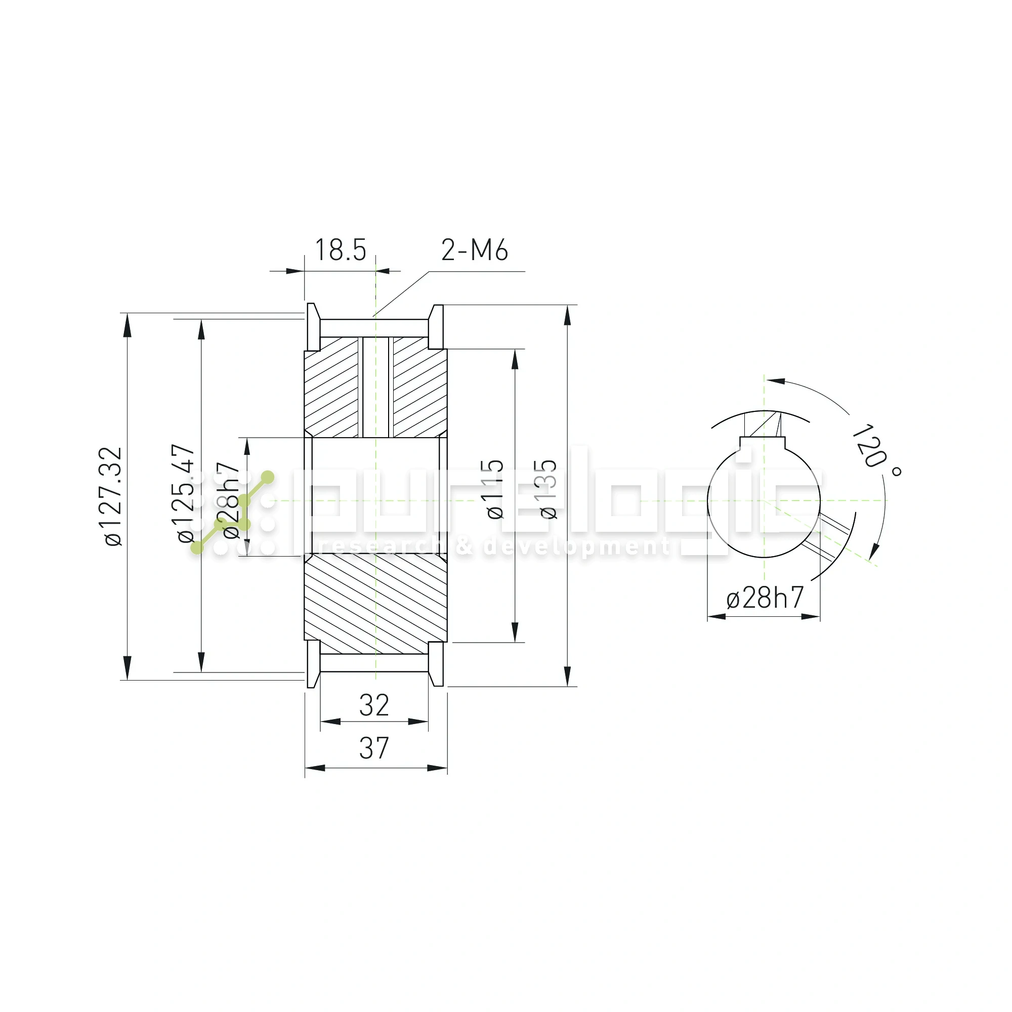 Шкив зубчатый BLA-40-T10-30-A-N28 5 580 Шкив зубчатый BLA-40-T10-30-A-N28 фото