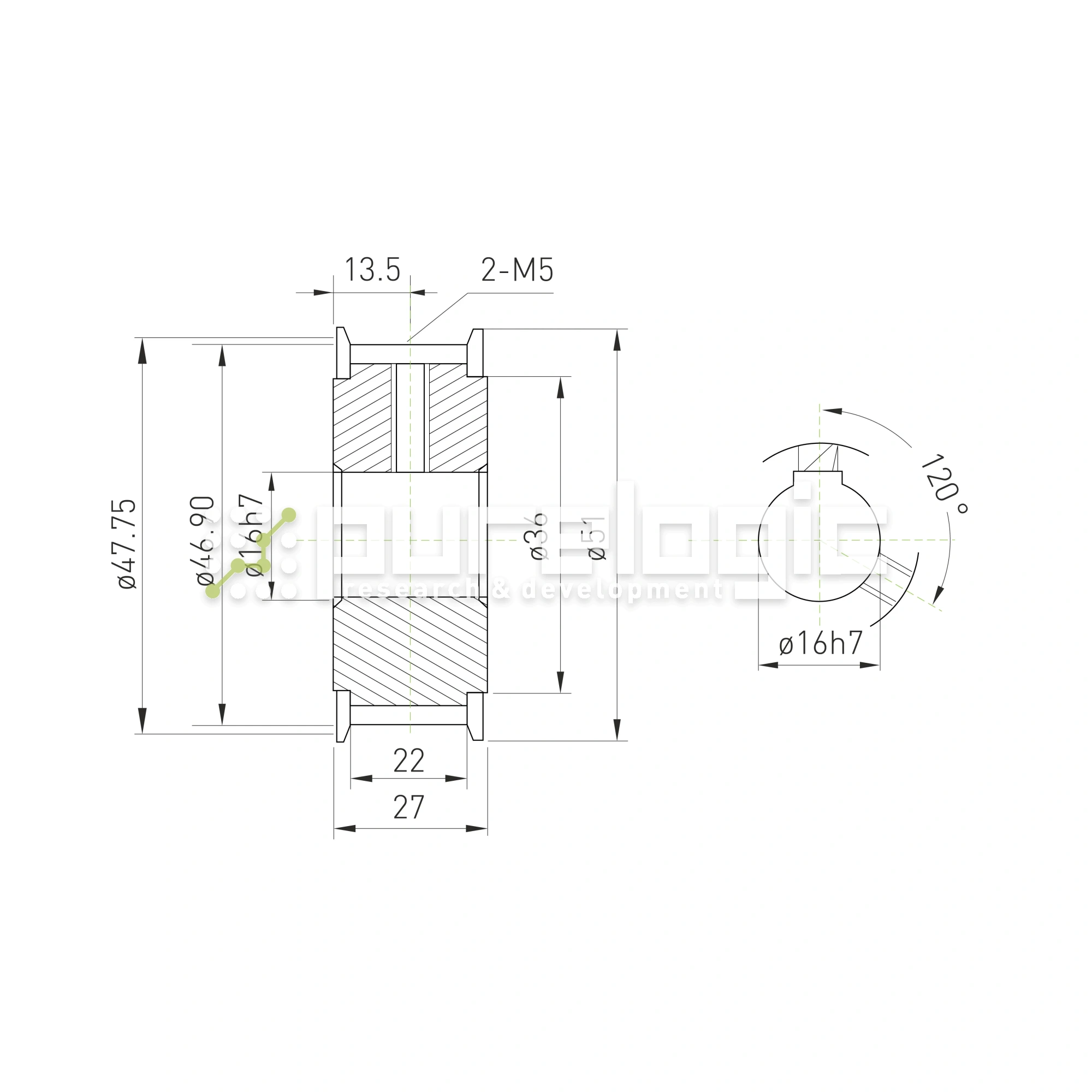 Шкив зубчатый BLA-30-T5-20-A-N16 1 682 Шкив зубчатый BLA-30-T5-20-A-N16 фото
