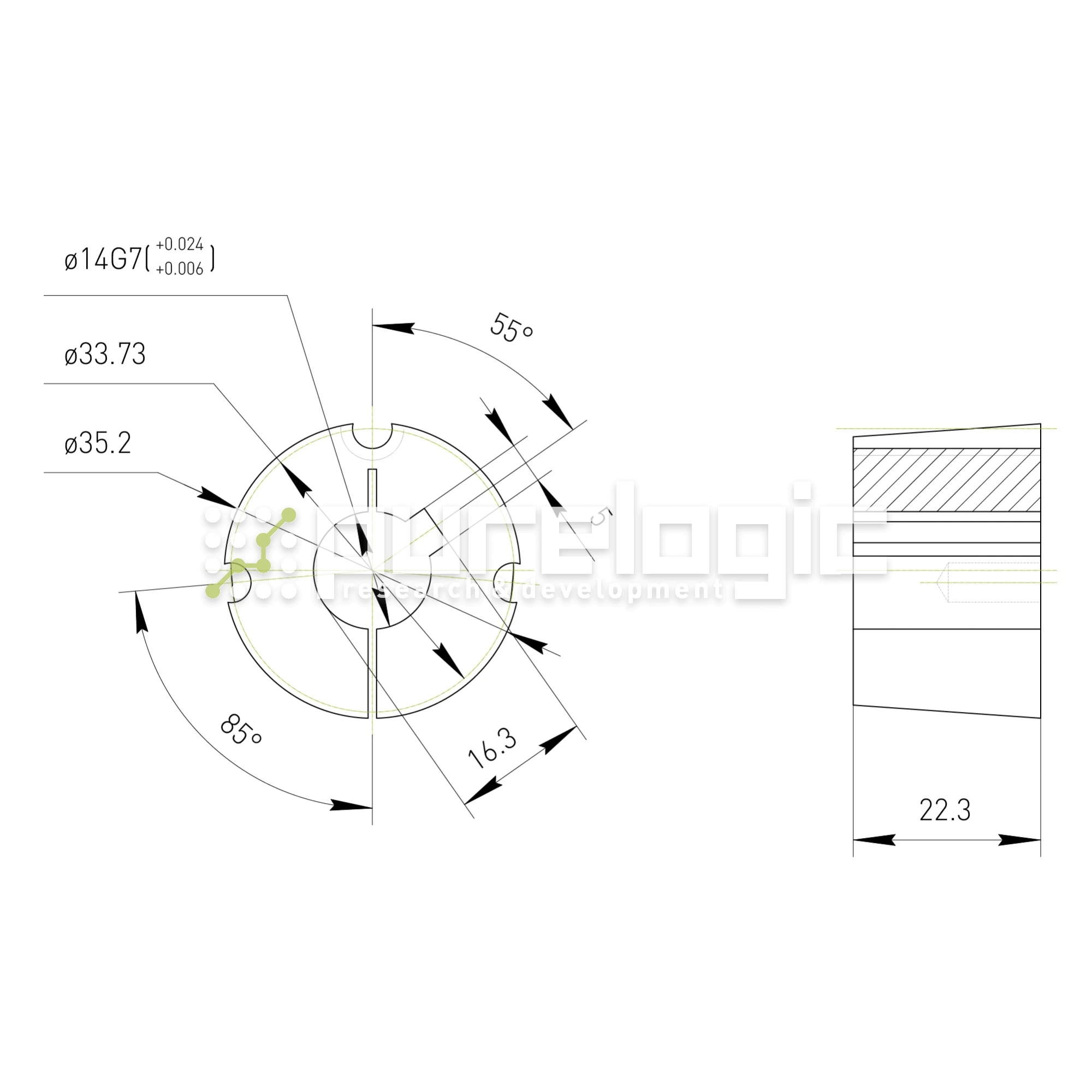 Втулка тапербуш 1008-14 284 Втулка тапербуш 1008-14 фото