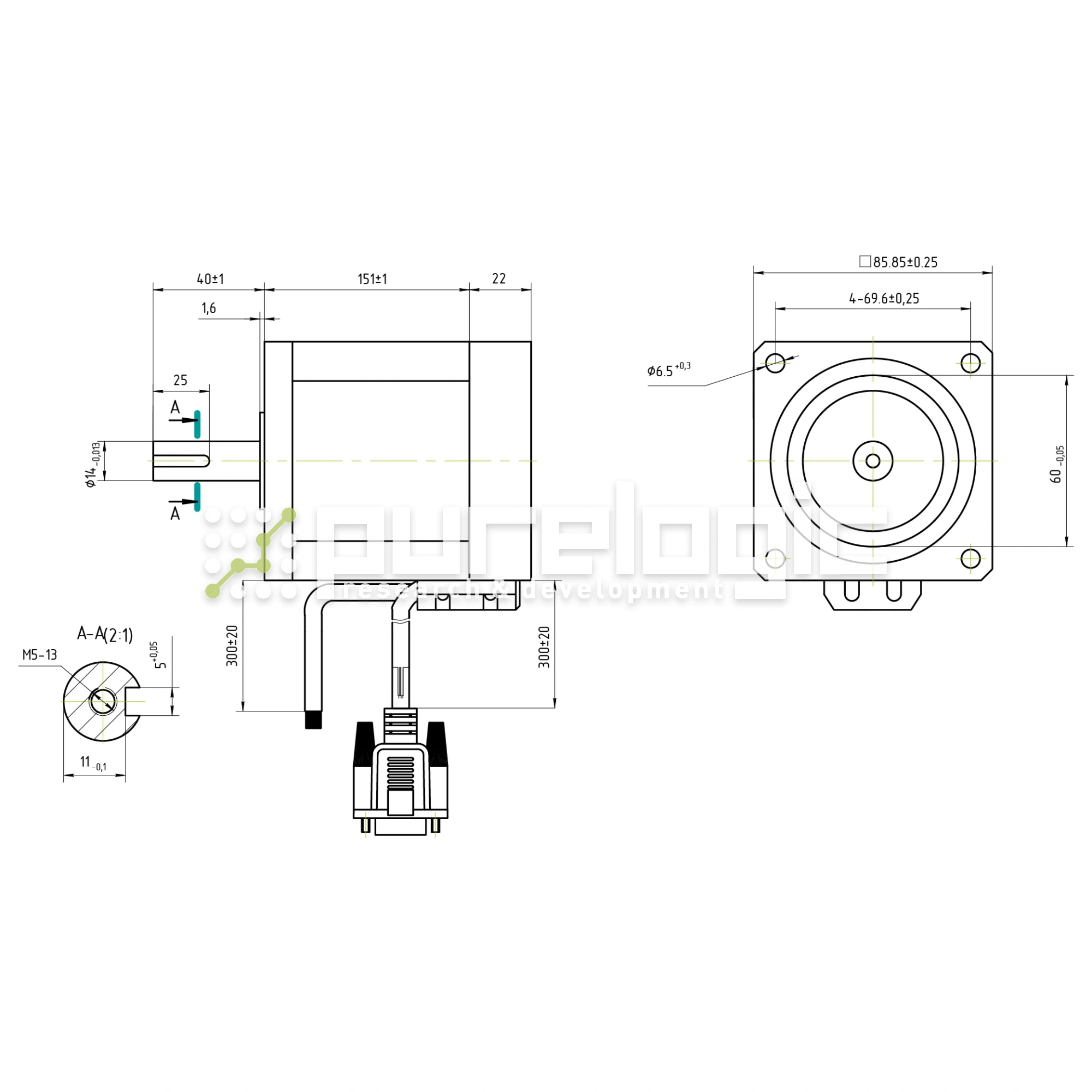 Двигатель шаговый с энкодером YK286EC156A1 22 725 Двигатель шаговый с энкодером YK286EC156A1 фото