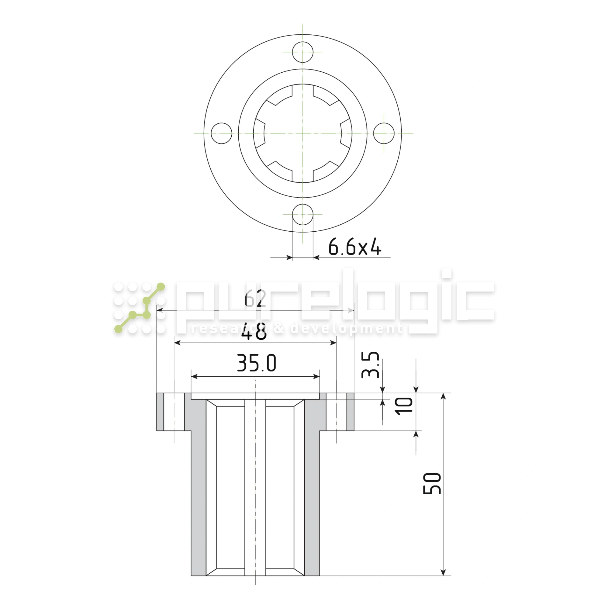 Шлицевая втулка с фланцем SNF-21x25 3 304 Шлицевая втулка с фланцем SNF-21x25 фото