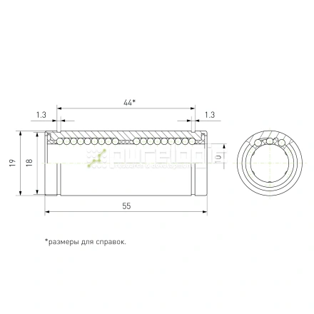 Втулка шариковая LM10L-UU фото