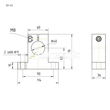 Держатель вала SH40 829 Держатель вала SH40 фото