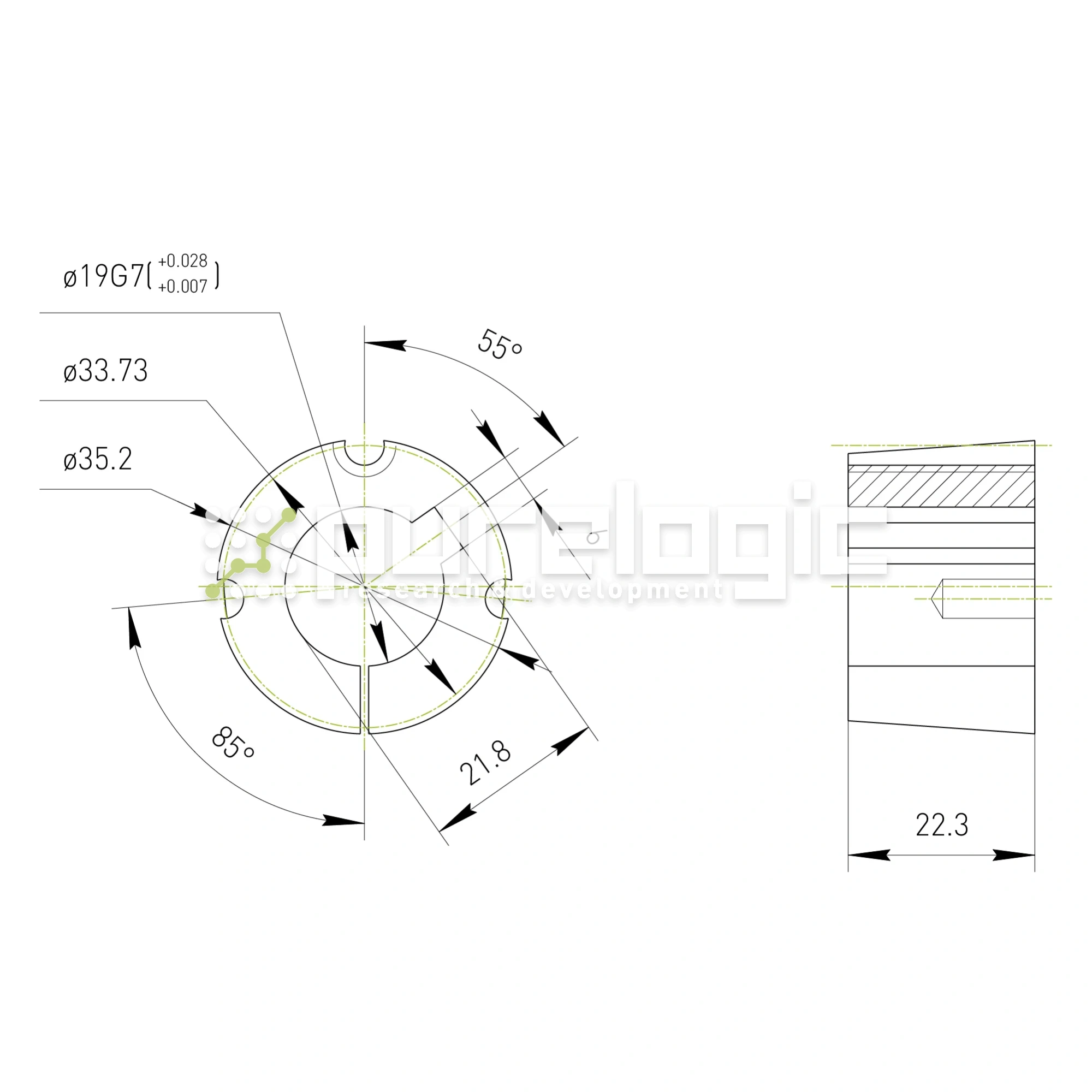 Втулка тапербуш 1008-19 284 Втулка тапербуш 1008-19 фото