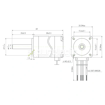 Двигатель шаговый PL20H28-D4 2 201 Двигатель шаговый PL20H28-D4 фото