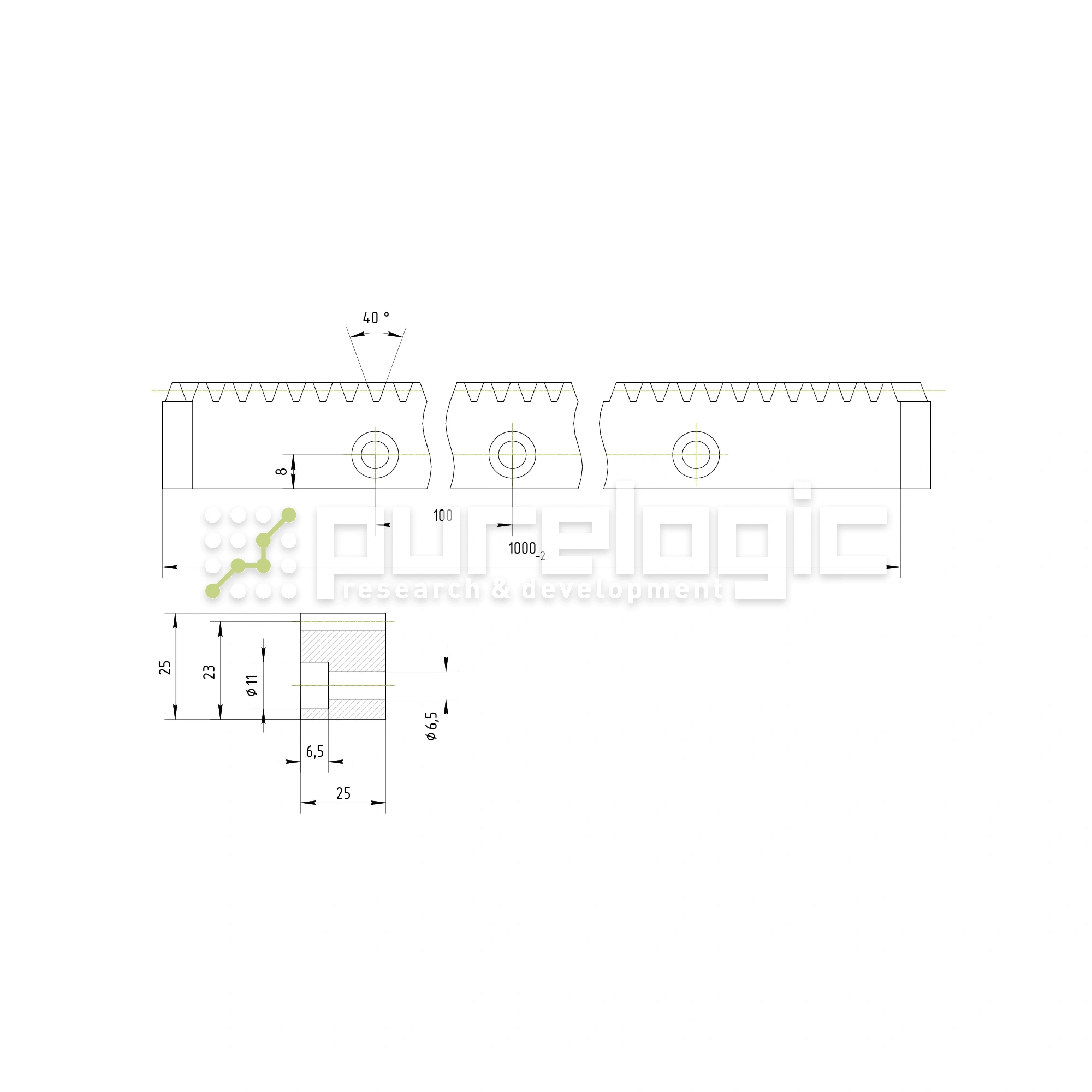 Рейка косозубая RH2-2525 7 309 Рейка косозубая RH2-2525 фото