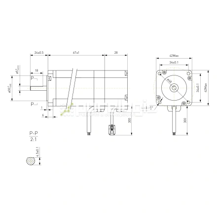 Двигатель шаговый с энкодером PL42H6403-D5-1K фото