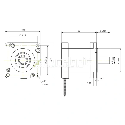 Двигатель шаговый FL86STH65-2808B 7 220 Двигатель шаговый FL86STH65-2808B фото