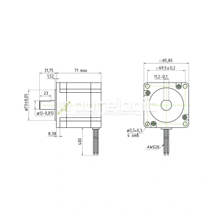 Двигатель шаговый трехфазный 863S22 фото