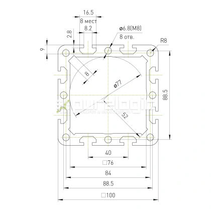 Профиль алюминиевый HC100100-8 16 877 Профиль алюминиевый HC100100-8 фото